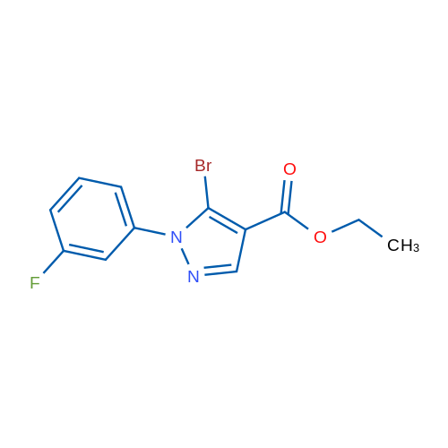 Ethyl 5-bromo-1-(3-fluorophenyl)-1H-pyrazole-4-carboxylate 1g