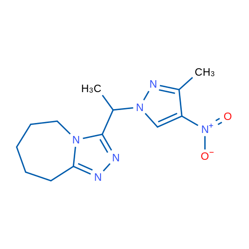 3-(1-(3-Methyl-4-nitro-1H-pyrazol-1-yl)ethyl)-6,7,8,9-tetrahydro-5H-[1,2,4]triazolo[4,3-a]azepine 1g