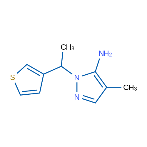 4-MEthyl-1-[1-(3-thienyl)ethyl]-1h-pyrazol-5-amine 250mg