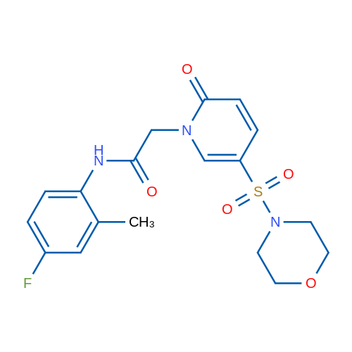 N-(4-Fluoro-2-methylphenyl)-2-[5-(morpholine-4-sulfonyl)-2-oxo-1,2-dihydropyridin-1-yl]acetamide 1g