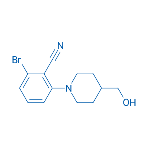 2-Bromo-6-[4-(hydroxymethyl)piperidino]benzonitrile 1g