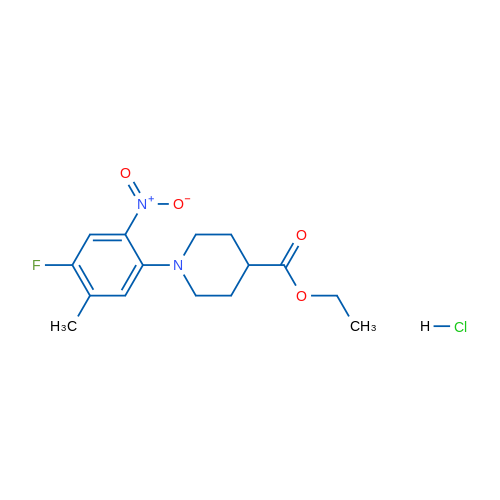 Ethyl 1-(4-fluoro-5-methyl-2-nitrophenyl)piperidine-4-carboxylate hydrochloride 1g