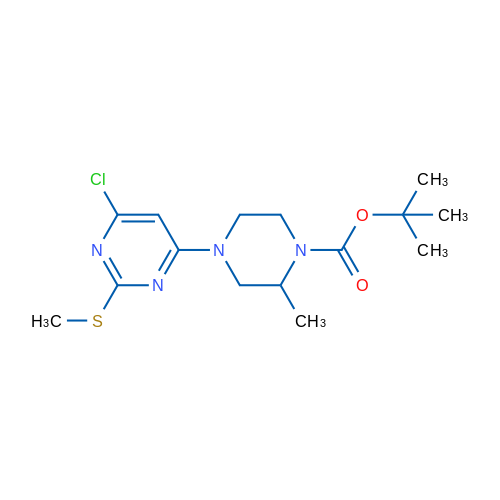 tert-Butyl 4-(6-chloro-2-(methylthio)pyrimidin-4-yl)-2-methylpiperazine-1-carboxylate 1g