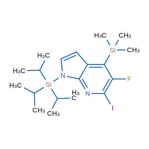 5-Fluoro-6-iodo-1-(triisopropylsilyl)-4-(trimethylsilyl)-1H-pyrrolo[2,3-b]pyridine 1g