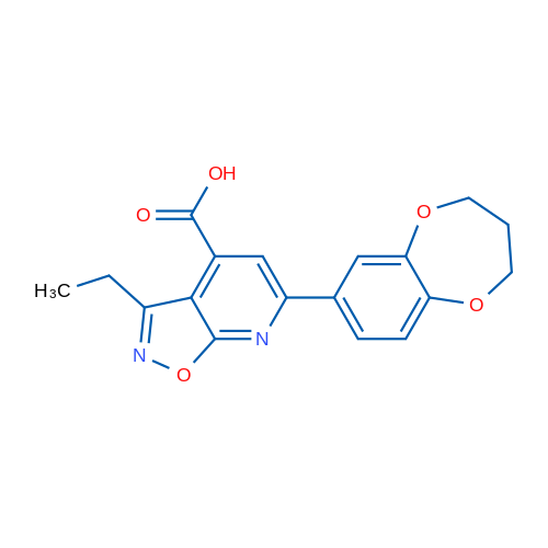 6-(3,4-Dihydro-2H-benzo[b][1,4]dioxepin-7-yl)-3-ethylisoxazolo[5,4-b]pyridine-4-carboxylic acid 1g
