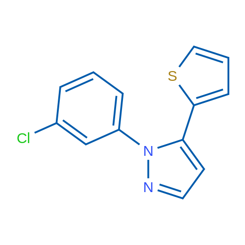1-(3-Chlorophenyl)-5-(thiophen-2-yl)-1H-pyrazole 1g