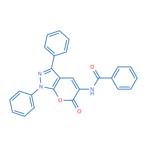 N-{6-oxo-1,3-diphenyl-1H,6H-pyrano[2,3-c]pyrazol-5-yl}benzamide 1g