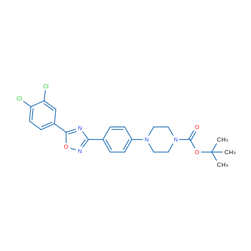 tert-Butyl 4-{4-[5-(3,4-dichlorophenyl)-1,2,4-oxadiazol-3-yl]phenyl}piperazine-1-carboxylate 1g