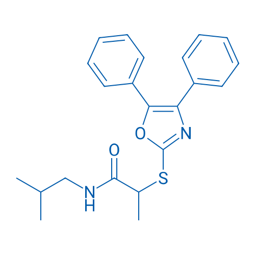 2-((4,5-Diphenyloxazol-2-yl)thio)-N-isobutylpropanamide 250mg