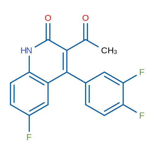3-acetyl-4-(3,4-difluorophenyl)-6-fluoroquinolin-2(1H)-one 10g