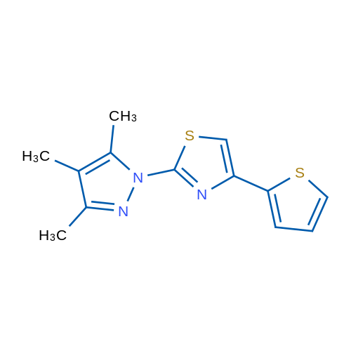4-(Thiophen-2-yl)-2-(3,4,5-trimethyl-1H-pyrazol-1-yl)-1,3-thiazole 1g