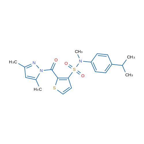 2-(3,5-Dimethyl-1H-pyrazole-1-carbonyl)-N-methyl-N-[4-(propan-2-yl)phenyl]thiophene-3-sulfonamide 1g
