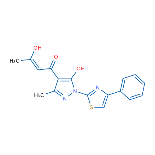 (2Z)-3-Hydroxy-1-[5-hydroxy-3-methyl-1-(4-phenyl-1,3-thiazol-2-yl)-1H-pyrazol-4-yl]but-2-en-1-one 1g