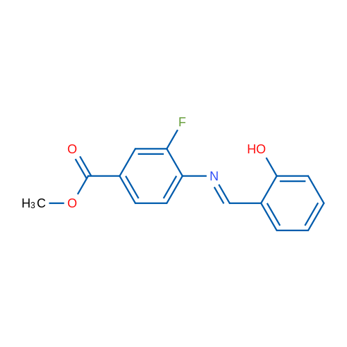 Methyl 3-fluoro-4-[(E)-[(2-hydroxyphenyl)methylidene]amino]benzoate 50mg