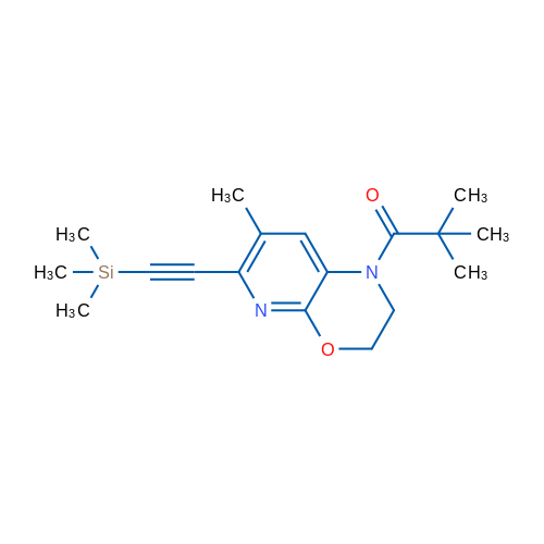 2,2-DImethyl-1-(7-methyl-6-((trimethylsilyl)ethynyl)-2,3-dihydro-1h-pyrido[2,3-b][1,4]oxazin-1-yl)propan-1-one 1g