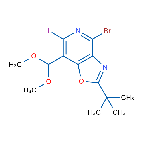 4-Bromo-2-(tert-butyl)-7-(dimethoxymethyl)-6-iodooxazolo[4,5-c]pyridine 1g