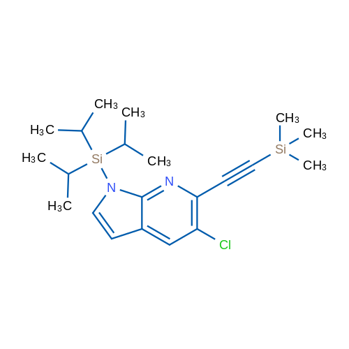 5-Chloro-1-(triisopropylsilyl)-6-((trimethylsilyl)ethynyl)-1H-pyrrolo[2,3-b]pyridine 1g
