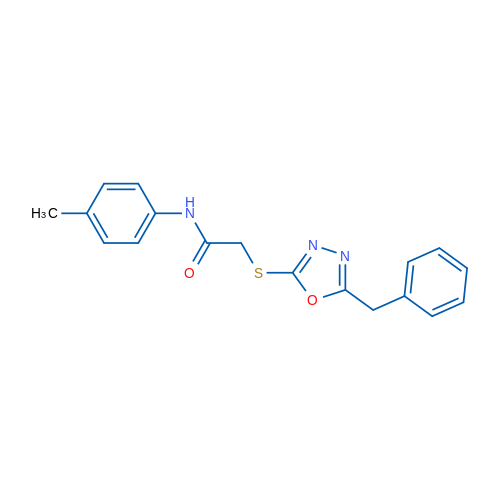 2-((5-Benzyl-1,3,4-oxadiazol-2-yl)thio)-N-(p-tolyl)acetamide 1g