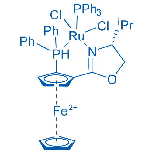 (+)-Dichloro[(4R)-4-(i-propyl)-2-{(R)-2-(diphenylphosphino)ferrocenyl}oxazoline](triphenylphosphine)ruthenium(II) 250mg