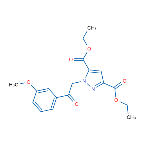3,5-Diethyl 1-[2-(3-methoxyphenyl)-2-oxoethyl]-1H-pyrazole-3,5-dicarboxylate 1g