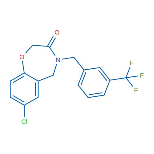 7-Chloro-4-{[3-(trifluoromethyl)phenyl]methyl}-2,3,4,5-tetrahydro-1,4-benzoxazepin-3-one 1g