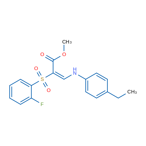 Methyl (2E)-3-[(4-ethylphenyl)amino]-2-(2-fluorobenzenesulfonyl)prop-2-enoate 1g