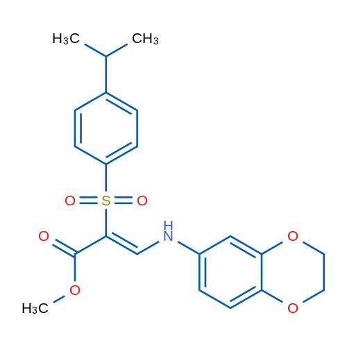 Methyl (2Z)-3-[(2,3-dihydro-1,4-benzodioxin-6-yl)amino]-2-[4-(propan-2-yl)benzenesulfonyl]prop-2-enoate 1g