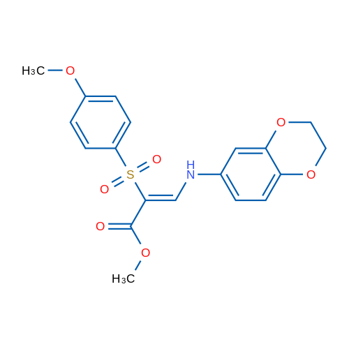 Methyl (2Z)-3-[(2,3-dihydro-1,4-benzodioxin-6-yl)amino]-2-(4-methoxybenzenesulfonyl)prop-2-enoate 1g