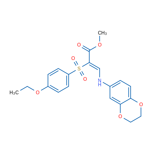 Methyl (2Z)-3-[(2,3-dihydro-1,4-benzodioxin-6-yl)amino]-2-(4-ethoxybenzenesulfonyl)prop-2-enoate 1g