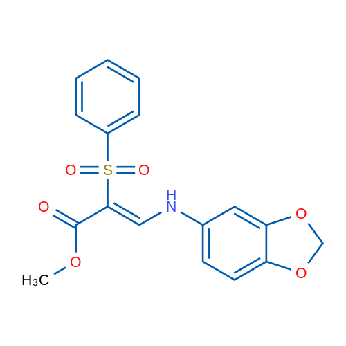 Methyl (2Z)-2-(benzenesulfonyl)-3-[(2H-1,3-benzodioxol-5-yl)amino]prop-2-enoate 1g