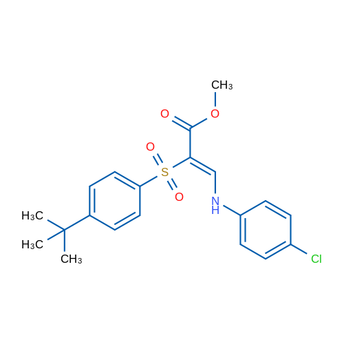 Methyl (2Z)-2-(4-tert-butylbenzenesulfonyl)-3-[(4-chlorophenyl)amino]prop-2-enoate 1g