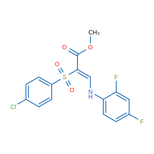 Methyl (2Z)-2-(4-chlorobenzenesulfonyl)-3-[(2,4-difluorophenyl)amino]prop-2-enoate 1g