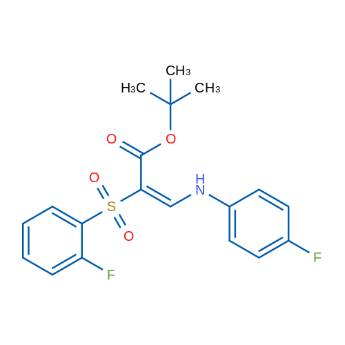 tert-Butyl (2E)-2-(2-fluorobenzenesulfonyl)-3-[(4-fluorophenyl)amino]prop-2-enoate 1g