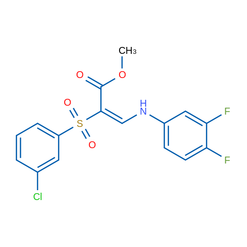 Methyl (2E)-2-(3-chlorobenzenesulfonyl)-3-[(3,4-difluorophenyl)amino]prop-2-enoate 1g