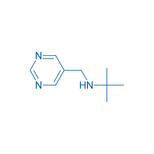 2-Methyl-N-(pyrimidin-5-ylmethyl)propan-2-amine 250mg