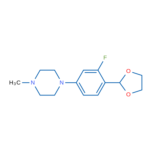 1-(4-(1,3-Dioxolan-2-yl)-3-fluorophenyl)-4-methylpiperazine 250mg