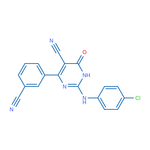 2-[(4-Chlorophenyl)amino]-4-(3-cyanophenyl)-6-oxo-1,6-dihydropyrimidine-5-carbonitrile 1g