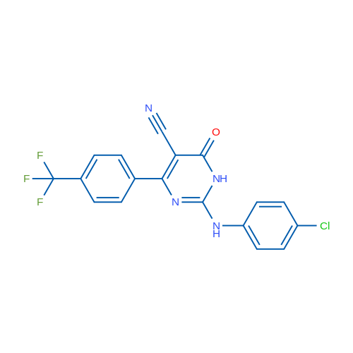 2-[(4-Chlorophenyl)amino]-6-oxo-4-[4-(trifluoromethyl)phenyl]-1,6-dihydropyrimidine-5-carbonitrile 1g