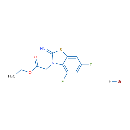 ethyl 2-(4,6-difluoro-2-iminobenzo[d]thiazol-3(2H)-yl)acetate hydrobromide 250mg