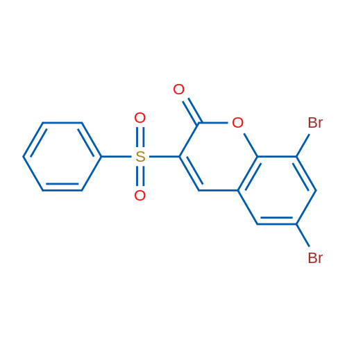 3-(Benzenesulfonyl)-6,8-dibromo-2H-chromen-2-one 1g