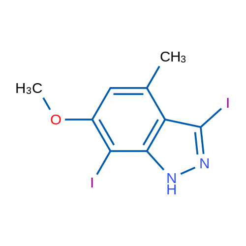 3,7-Diiodo-6-methoxy-4-methyl-1H-indazole 250mg