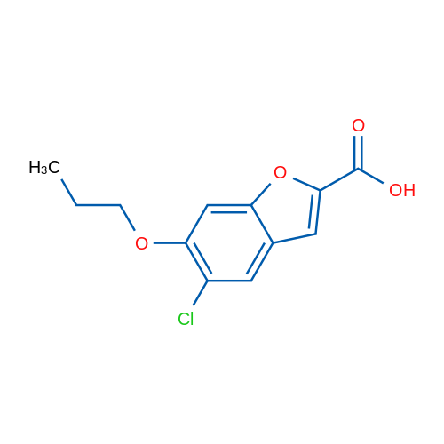 5-Chloro-6-propoxybenzofuran-2-carboxylic acid 1g