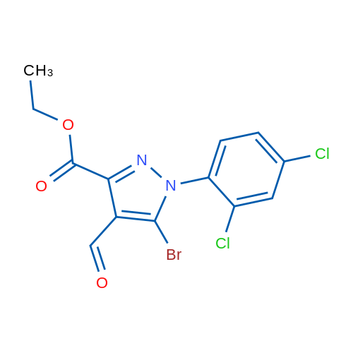 EThyl 5-bromo-1-(2,4-dichlorophenyl)-4-formyl-1h-pyrazole-3-carboxylate 250mg