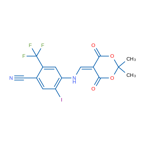 4-{[(2,2-dimethyl-4,6-dioxo-1,3-dioxan-5-ylidene)methyl]amino}-5-iodo-2-(trifluoromethyl)benzonitrile 5g