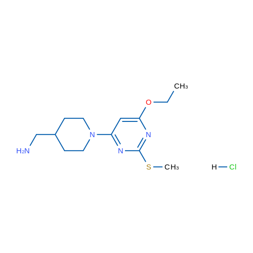 (1-(6-Ethoxy-2-(methylthio)pyrimidin-4-yl)piperidin-4-yl)methanamine hydrochloride 1g