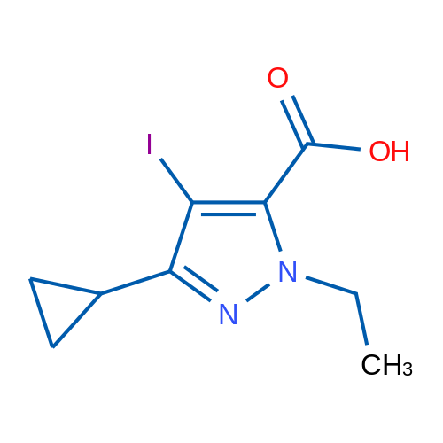 3-Cyclopropyl-1-ethyl-4-iodo-1H-pyrazole-5-carboxylic acid 1g