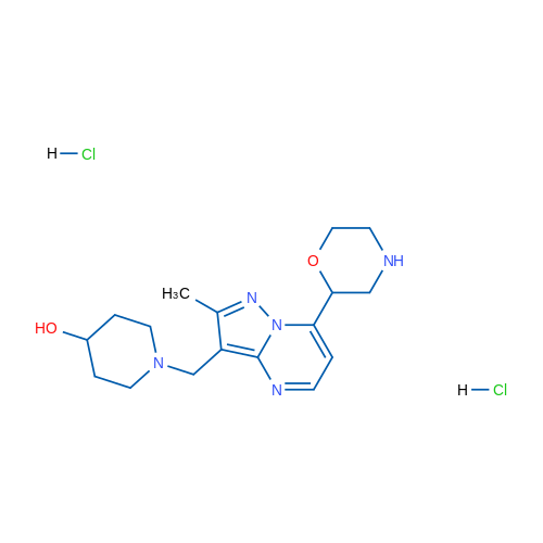 1-((2-Methyl-7-(morpholin-2-yl)pyrazolo[1,5-a]pyrimidin-3-yl)methyl)piperidin-4-ol dihydrochloride 1g