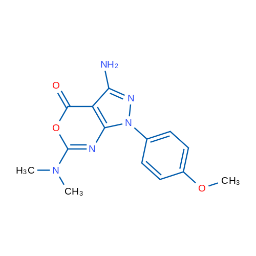 3-Amino-6-(dimethylamino)-1-(4-methoxyphenyl)-1H,4H-pyrazolo[3,4-d][1,3]oxazin-4-one 100mg