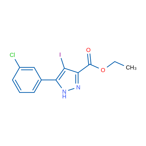 Ethyl 5-(3-chlorophenyl)-4-iodo-1H-pyrazole-3-carboxylate 1g
