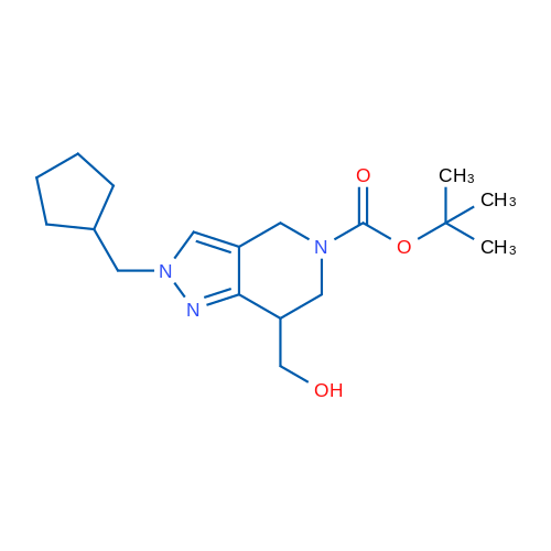 tert-Butyl 2-(cyclopentylmethyl)-7-(hydroxymethyl)-6,7-dihydro-2H-pyrazolo[4,3-c]pyridine-5(4H)-carboxylate 1g